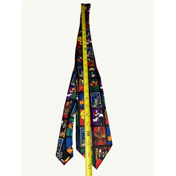 Looney Tunes Postage Stamp Collection Men's Necktie Tweety Bird Roadrunner - Picture 8 of 9